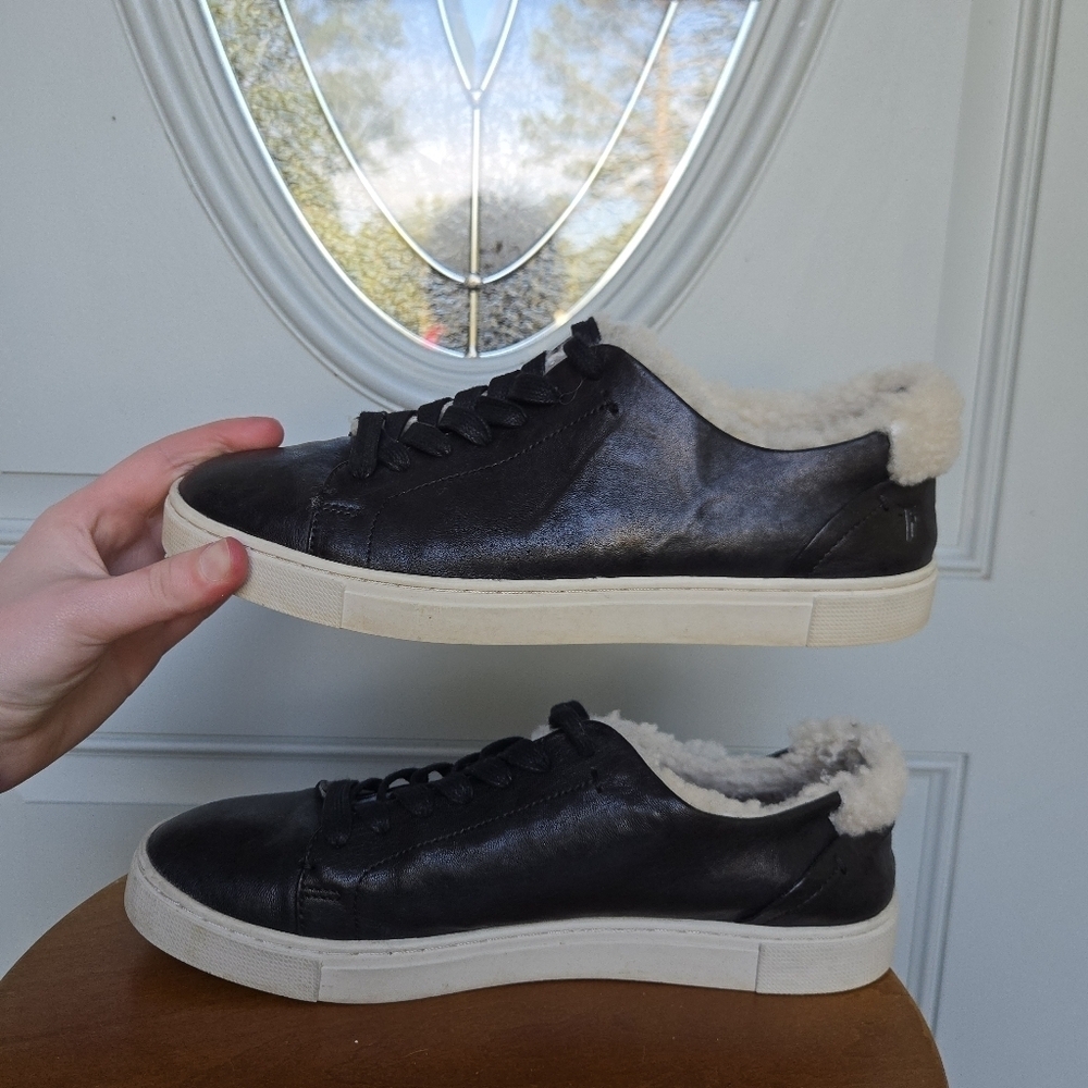 Frye Black Shearling Sneakers - Picture 9 of 11